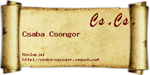 Csaba Csongor névjegykártya