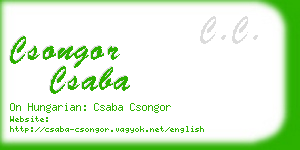 csongor csaba business card